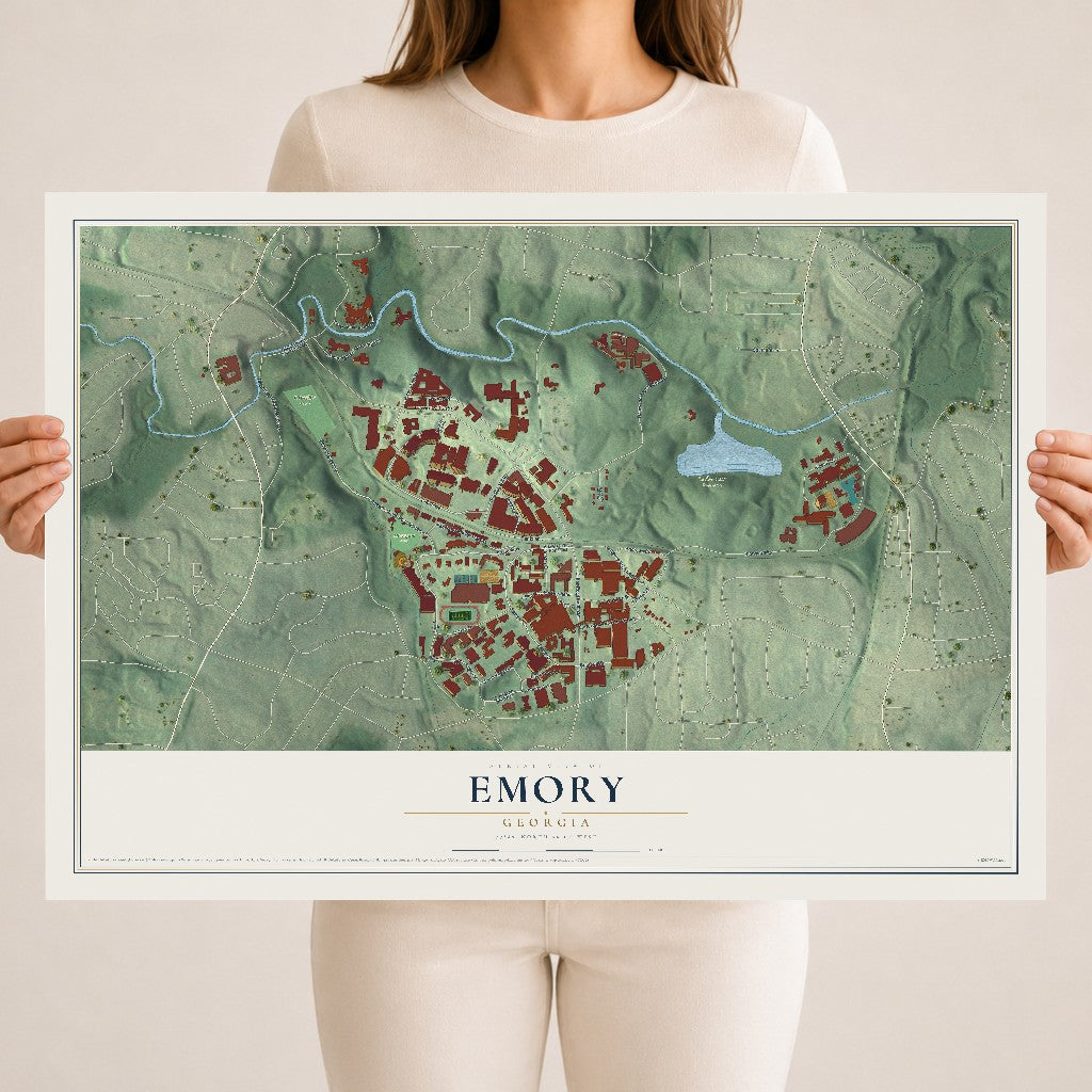 Emory, Georgia map print, 18" x 24" Archival Matte Print mockup
