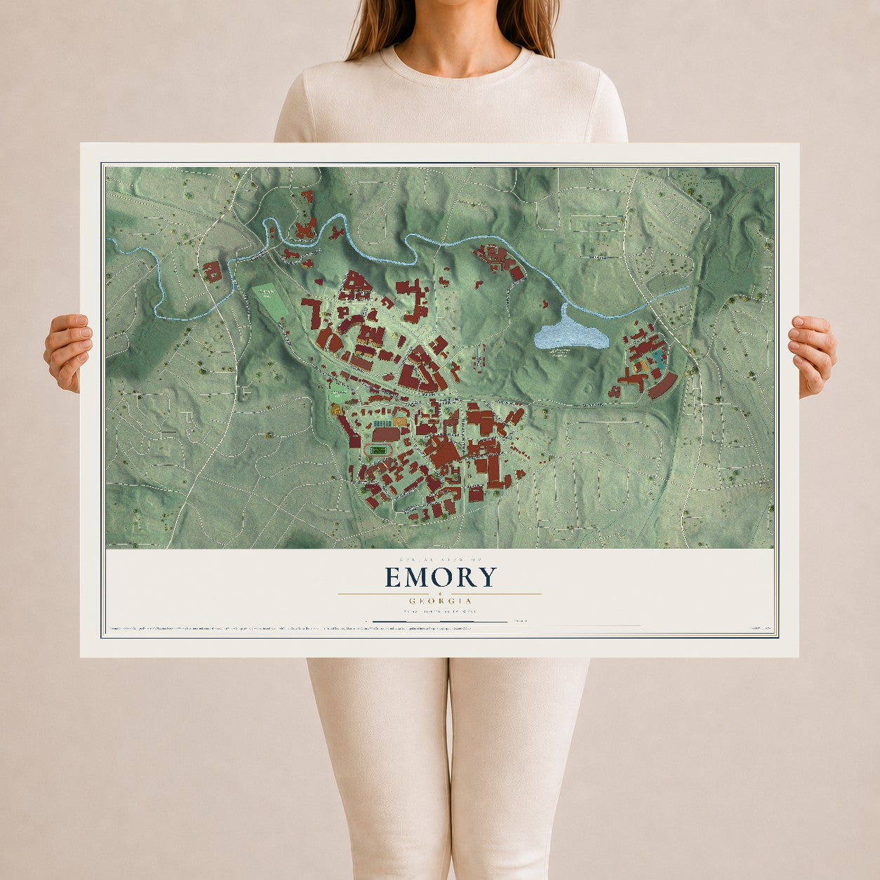 Emory, Georgia map print, 24" x 36" Archival Matte Print mockup