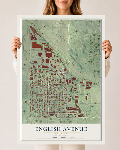 English Avenue, Georgia map print, 24" x 36" Archival Matte Print mockup