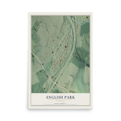English Park, Georgia map print, 12" x 18" Archival Matte Print mockup