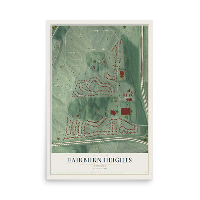 Fairburn Heights, Georgia map print, 12" x 18" Archival Matte Print mockup