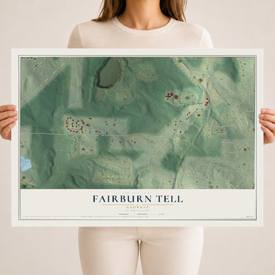 Fairburn Tell, Georgia map print, 18" x 24" Archival Matte Print mockup