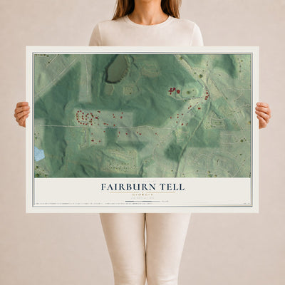 Fairburn Tell, Georgia map print, 24" x 36" Archival Matte Print mockup