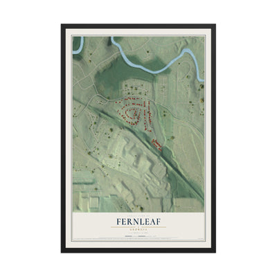 Fernleaf, Georgia map print, 12" x 18" W/ Black Ayous Wood Frame mockup