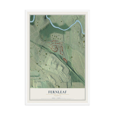 Fernleaf, Georgia map print, 12" x 18" W/ White Ayous Wood Frame mockup