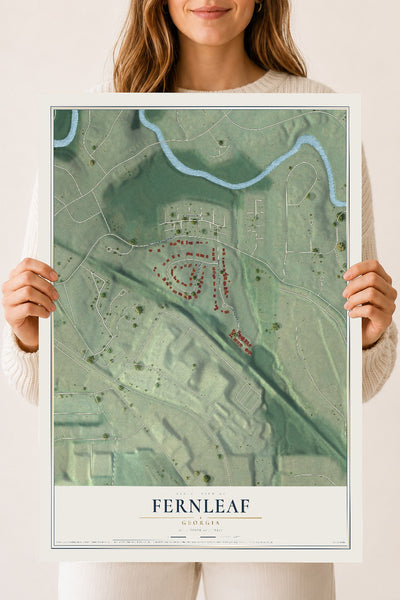 Fernleaf, Georgia map print, 18" x 24" Archival Matte Print mockup