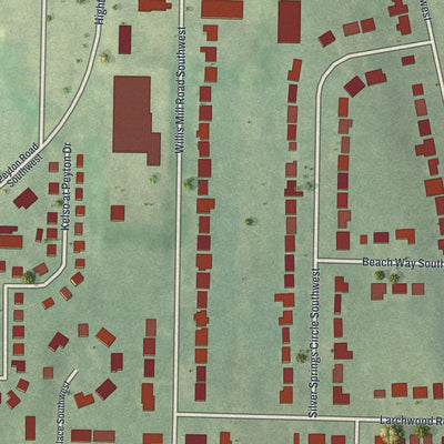 Close-up 1 of the Florida Heights, Georgia map artwork