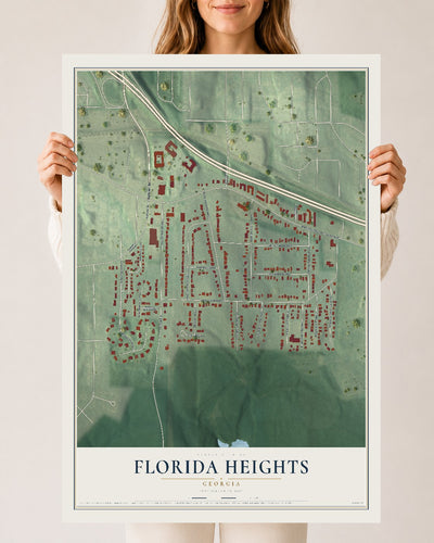 Florida Heights, Georgia map print, 24" x 36" Archival Matte Print mockup