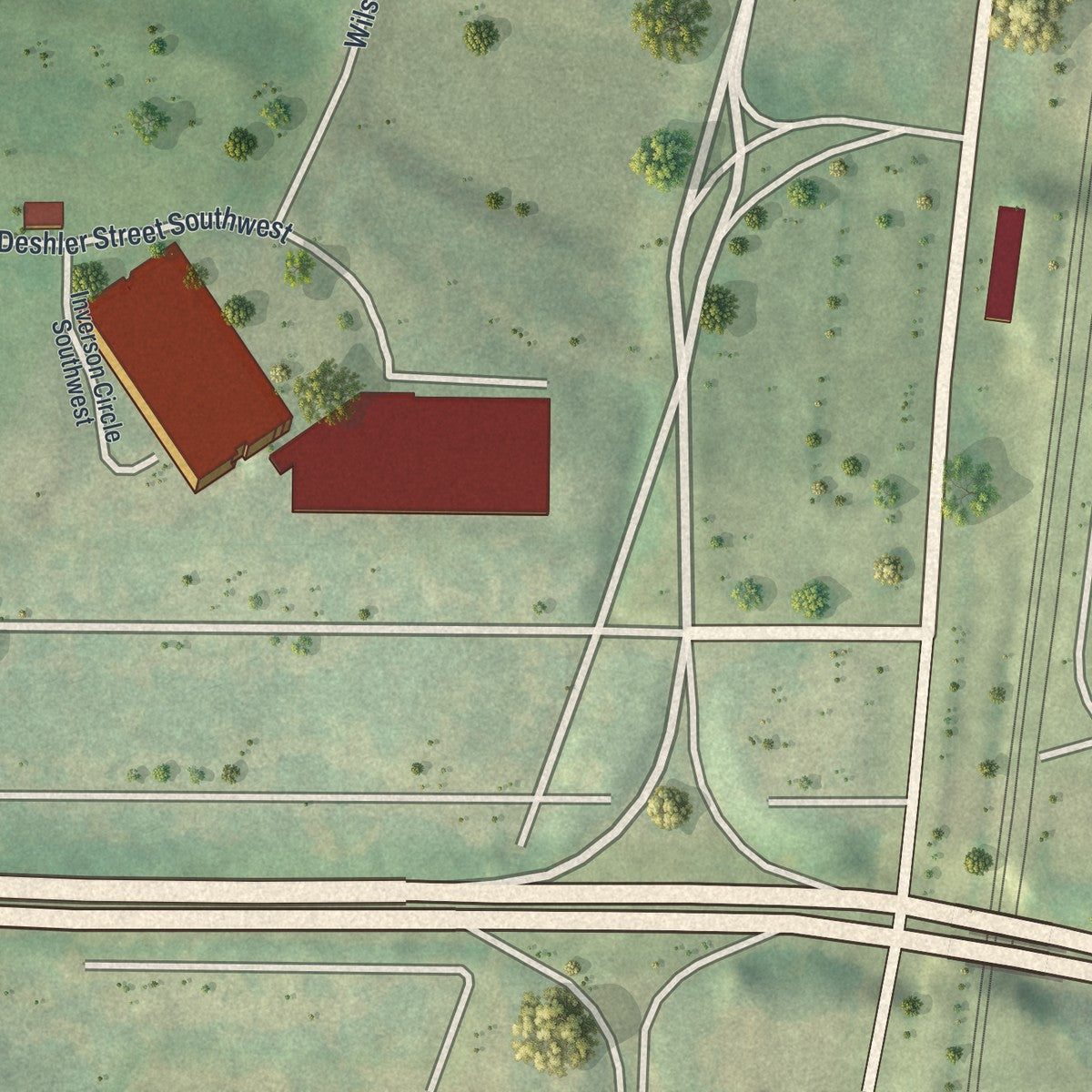 Close-up 1 of the Fort McPherson, Georgia map artwork