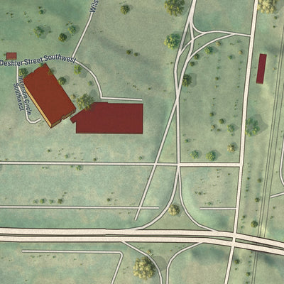 Close-up 1 of the Fort McPherson, Georgia map artwork