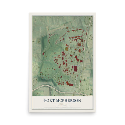 Fort McPherson, Georgia map print, 12" x 18" Archival Matte Print mockup