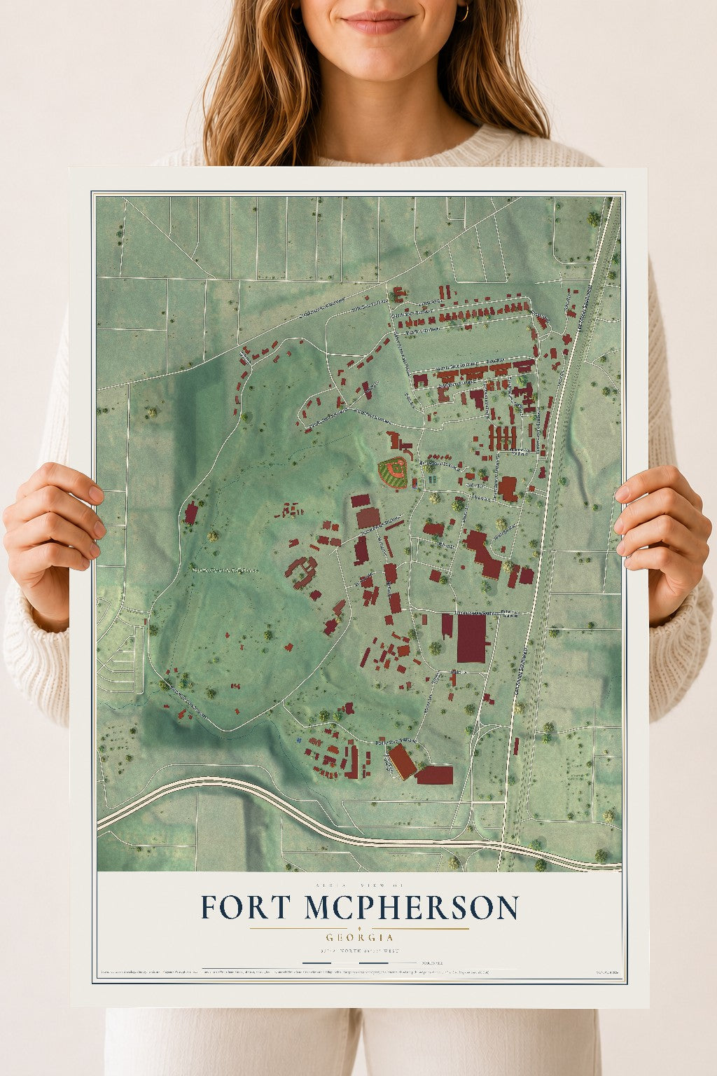 Fort McPherson, Georgia map print, 18" x 24" Archival Matte Print mockup