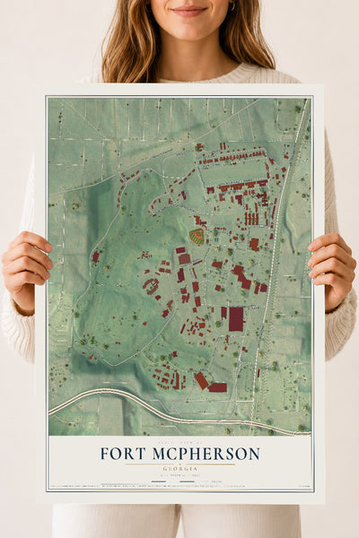 Fort McPherson, Georgia map print, 18" x 24" Archival Matte Print mockup