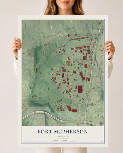 Fort McPherson, Georgia map print, 24" x 36" Archival Matte Print mockup