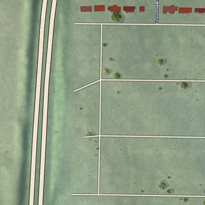 Close-up 1 of the Green Forest Acres, Georgia map artwork