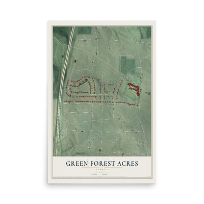 Green Forest Acres, Georgia map print, 12" x 18" Archival Matte Print mockup
