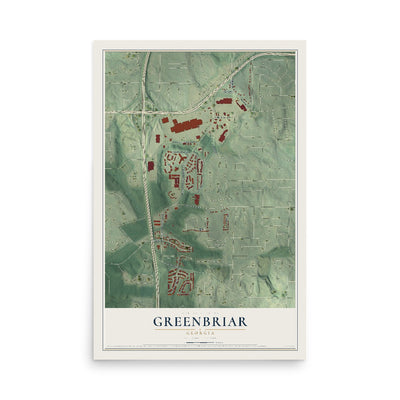 Greenbriar, Georgia map print, 12" x 18" Archival Matte Print mockup
