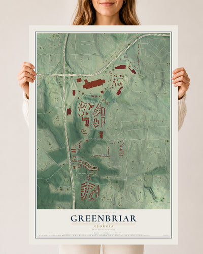 Greenbriar, Georgia map print, 24" x 36" Archival Matte Print mockup