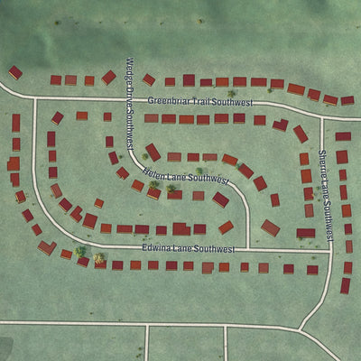 Close-up 1 of the Greenbriar Village, Georgia map artwork