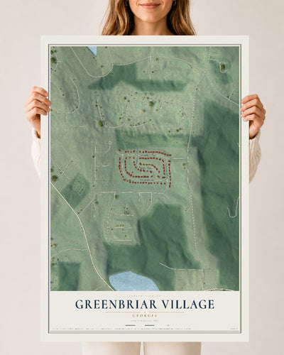 Greenbriar Village, Georgia map print, 24" x 36" Archival Matte Print mockup