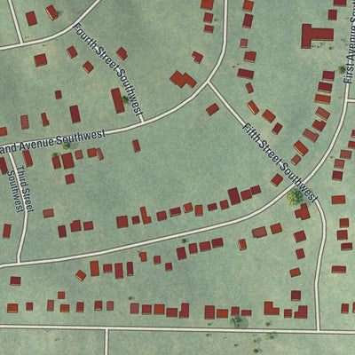 Close-up 1 of the Hammond Park, Georgia map artwork