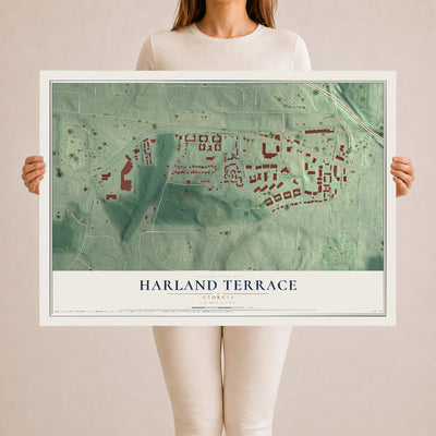 Harland Terrace, Georgia map print, 24" x 36" Archival Matte Print mockup