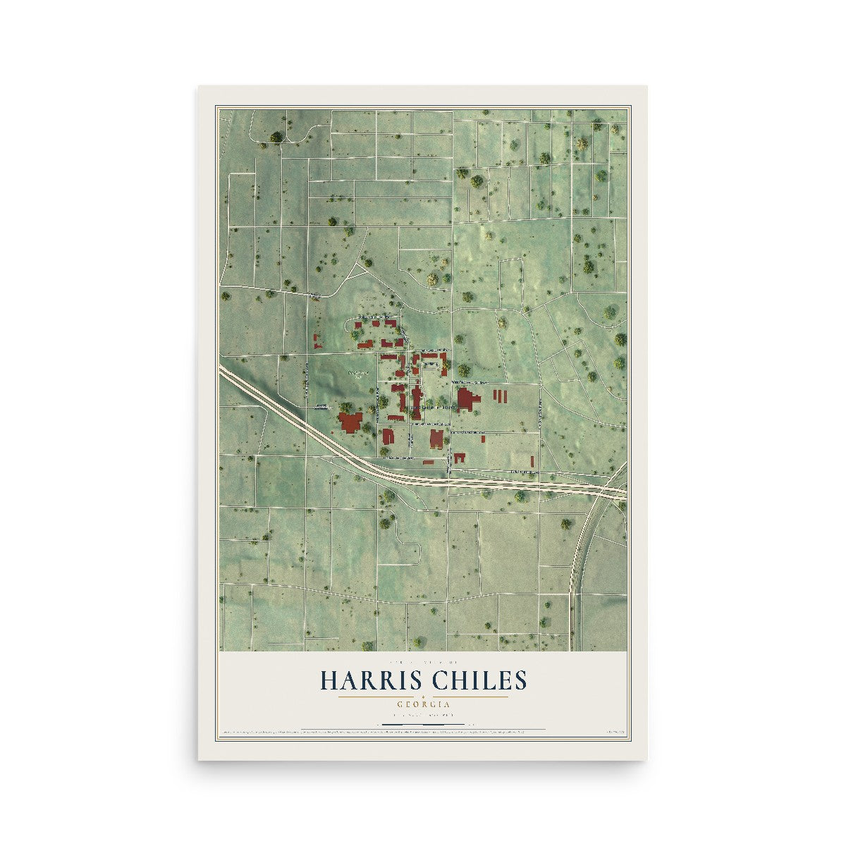Harris Chiles, Georgia map print, 12" x 18" Archival Matte Print mockup