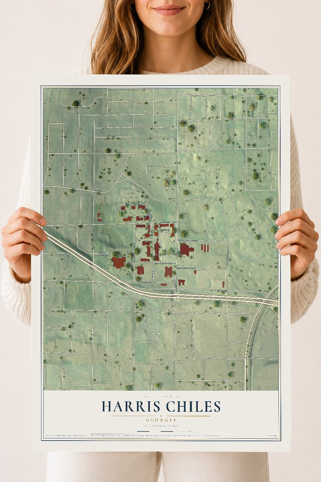 Harris Chiles, Georgia map print, 18" x 24" Archival Matte Print mockup