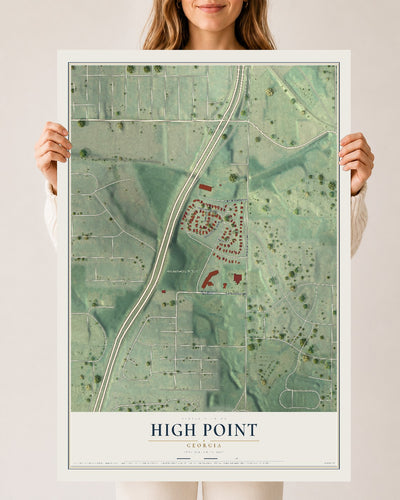 High Point, Georgia map print, 24" x 36" Archival Matte Print mockup