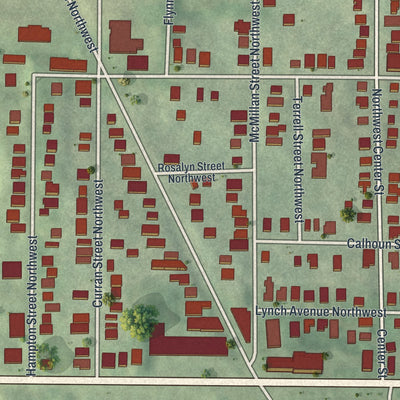 Close-up 1 of the Home Park, Georgia map artwork
