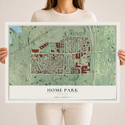Home Park, Georgia map print, 18" x 24" Archival Matte Print mockup