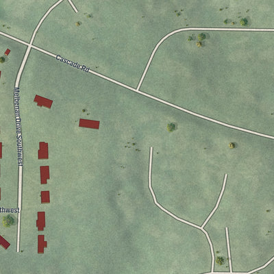 Close-up 2 of the Horseshoe Community, Georgia map artwork