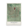 Hunter Hills, Georgia map print, 12" x 18" Archival Matte Print mockup