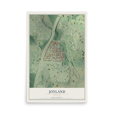 Joyland, Georgia map print, 12" x 18" Archival Matte Print mockup