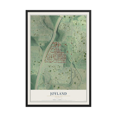 Joyland, Georgia map print, 12" x 18" W/ Black Ayous Wood Frame mockup