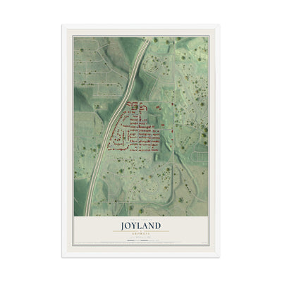 Joyland, Georgia map print, 12" x 18" W/ White Ayous Wood Frame mockup