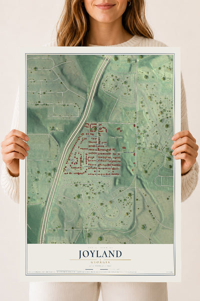 Joyland, Georgia map print, 18" x 24" Archival Matte Print mockup