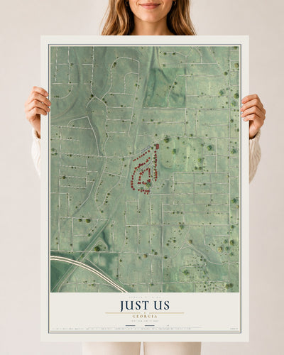Just Us, Georgia map print, 24" x 36" Archival Matte Print mockup