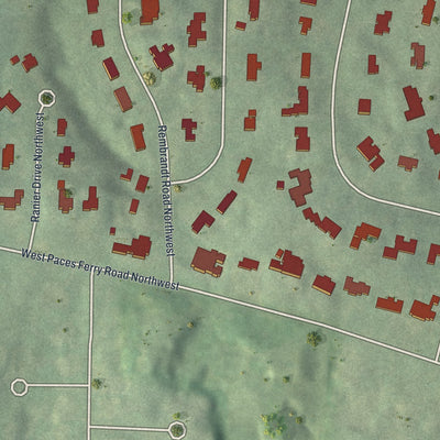Close-up 1 of the Kingswood, Georgia map artwork