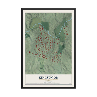 Kingswood, Georgia map print, 12" x 18" W/ Black Ayous Wood Frame mockup