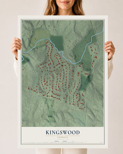 Kingswood, Georgia map print, 24" x 36" Archival Matte Print mockup