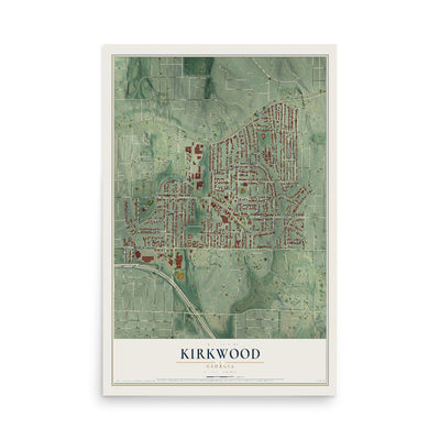 Kirkwood, Georgia map print, 12" x 18" Archival Matte Print mockup