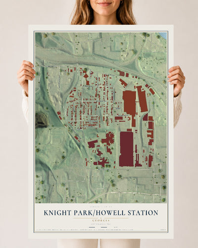 Knight Park-Howell Station, Georgia map print, 24" x 36" Archival Matte Print mockup