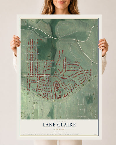 Lake Claire, Georgia map print, 24" x 36" Archival Matte Print mockup