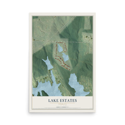 Lake Estates, Georgia map print, 12" x 18" Archival Matte Print mockup