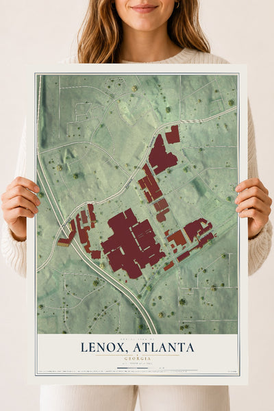 Lenox, Georgia map print, 18" x 24" Archival Matte Print mockup
