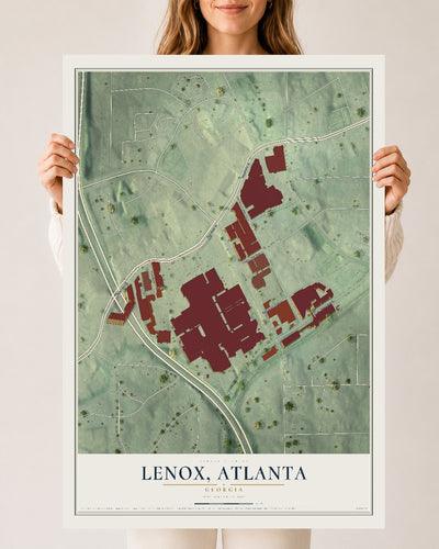 Lenox, Georgia map print, 24" x 36" Archival Matte Print mockup