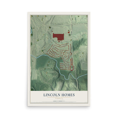 Lincoln Homes, Georgia map print, 12" x 18" Archival Matte Print mockup