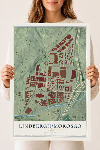 Lindbergh-Morosgo, Georgia map print, 18" x 24" Archival Matte Print mockup