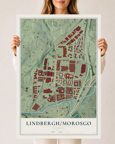 Lindbergh-Morosgo, Georgia map print, 24" x 36" Archival Matte Print mockup